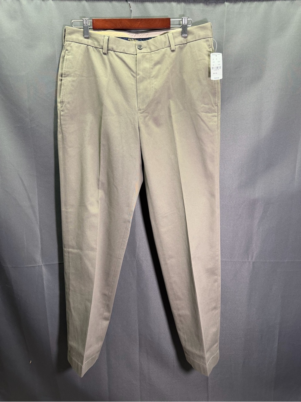 Brooks Brothers Advantage Chino Clark Fit Stretch Pants 35x32 Brown Wrinkle Free